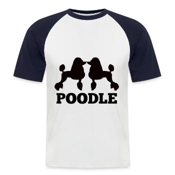 Pudel Pudel Pudel - Männer Baseball-T-Shirt - Weiß/Navy - Vorne - Nik (191cm)