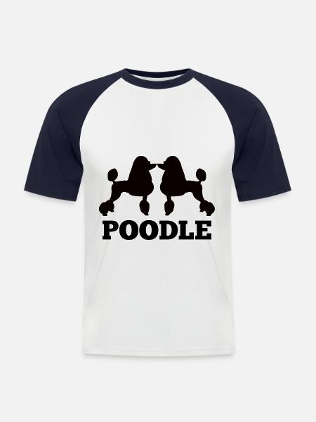 Poodle Poodle Poodle - Men's Baseball T-Shirt - white/navy