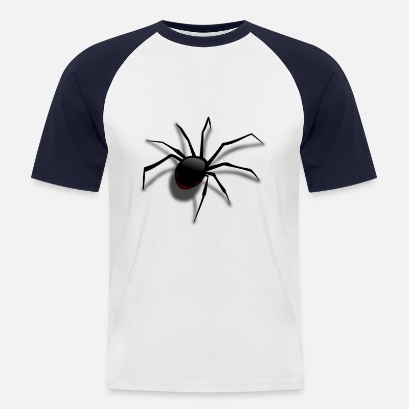 Gefährliche Spinne - Männer Baseball-T-Shirt - Weiß/Navy