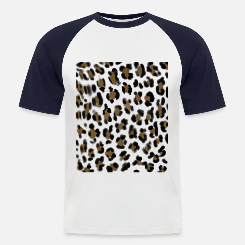 Leoparden Kostüm - Männer Baseball-T-Shirt - Weiß/Navy