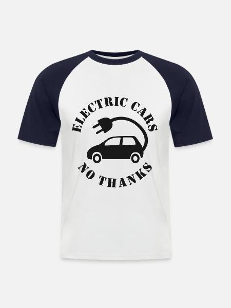 Elektroautos Nein danke - Männer Baseball-T-Shirt - Weiß/Navy