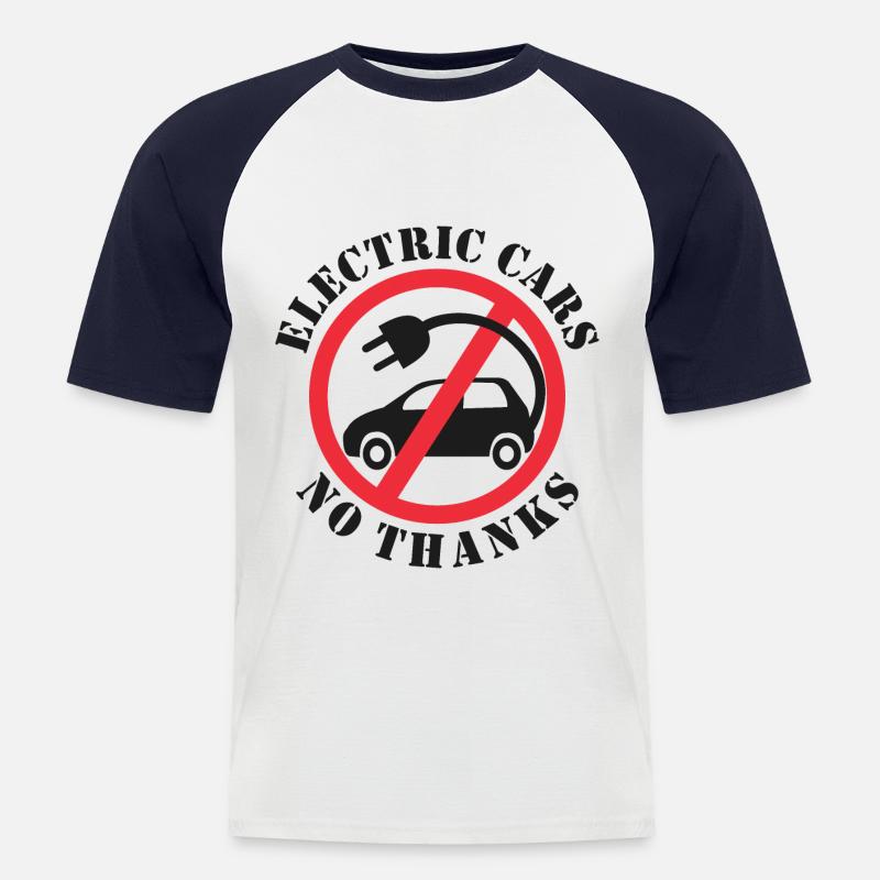 Elektroautos Nein danke - Männer Baseball-T-Shirt - Weiß/Navy