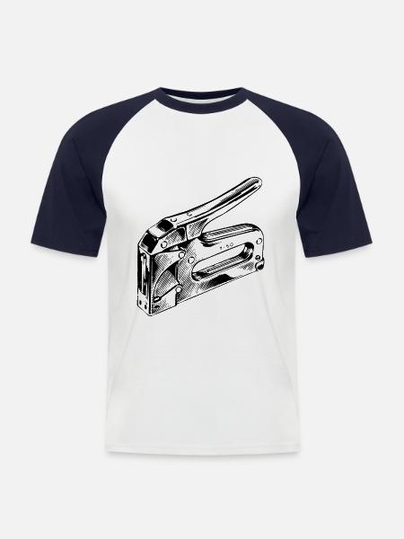 Stapler - Men's Baseball T-Shirt - white/navy
