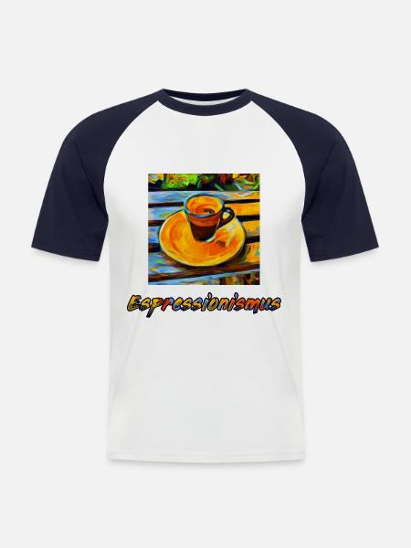 Expressionismus Espresso ergibt Espressionismus - Männer Baseball-T-Shirt - Weiß/Navy