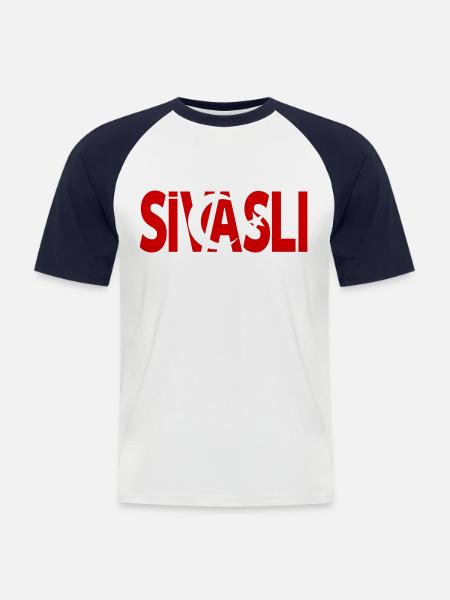 Sivasli Turkey Usak - Men's Baseball T-Shirt - white/navy