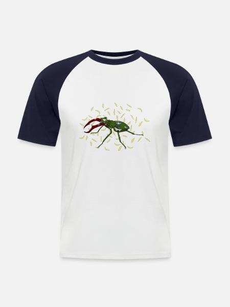 Robo Beetle robot insect - Men's Baseball T-Shirt - white/navy