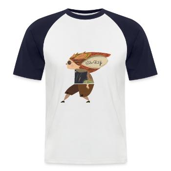 Nice Day Creature - Men's Baseball T-Shirt - white/navy - Front - Nik (191cm)