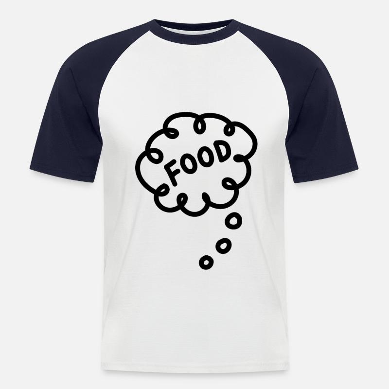 Essen - Männer Baseball-T-Shirt - Weiß/Navy