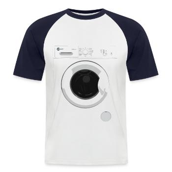 Washing machine costume funny carnival carnival - Men's Baseball T-Shirt - white/navy - Front - Nik (191cm)