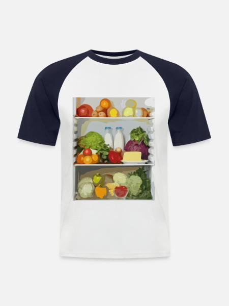 Kühlschrank Kostüm Karneval Fasching JGA Maschine - Männer Baseball-T-Shirt - Weiß/Navy