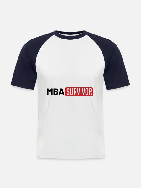 MBA survivor - Men's Baseball T-Shirt - white/navy