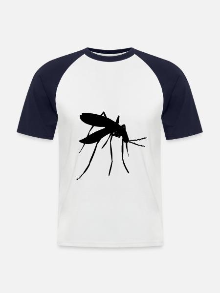 Myggmygg insekt mygg insekter sommer - Kortermet baseball skjorte for menn - hvit/marine