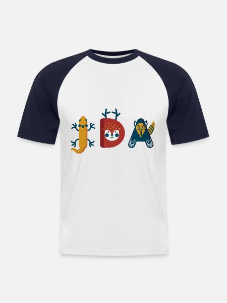 Ida - Men's Baseball T-Shirt - white/navy