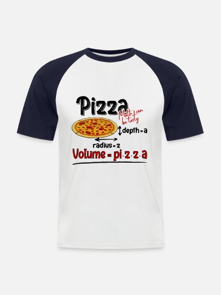 Formel Funny Pizza og Math Meme Matematik Lærer - Kortærmet herre-baseballshirt - hvid/marineblå