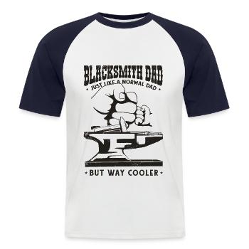 Blacksmith Dad Cool Anvil Blacksmith Papa - Men's Baseball T-Shirt - white/navy - Front - Nik (191cm)