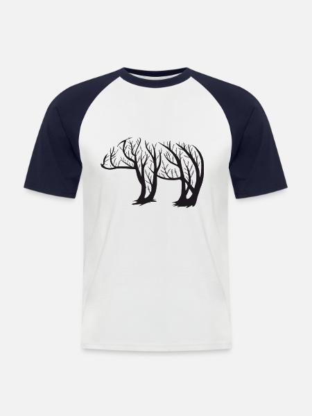 bear - Men's Baseball T-Shirt - white/navy