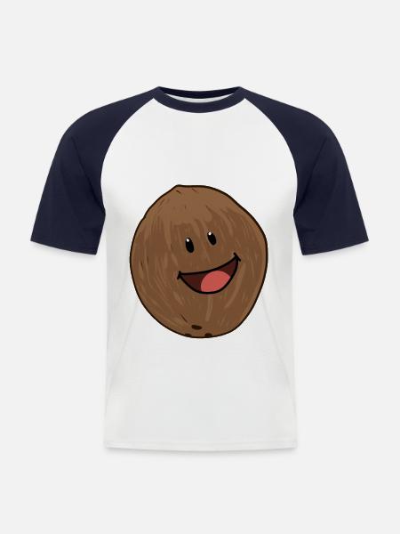 Coconut Coconut Nuts Nut Coconuts - Men's Baseball T-Shirt - white/navy