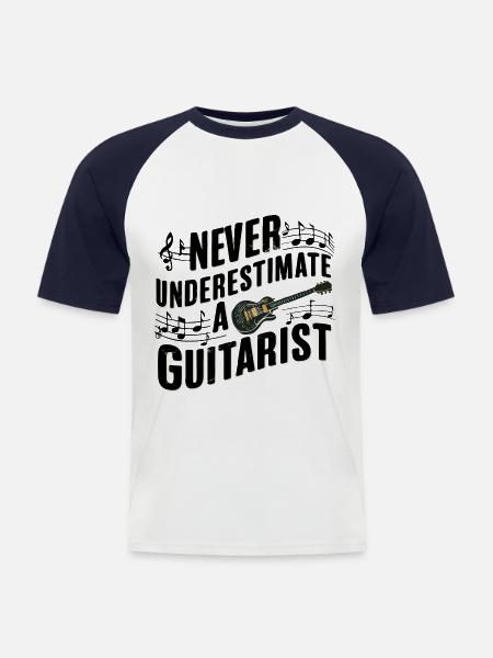 Never underestimate a Guitarist - Men's Baseball T-Shirt - white/navy