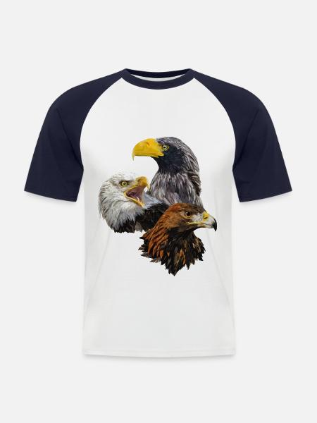 Birds of prey - Men's Baseball T-Shirt - white/navy