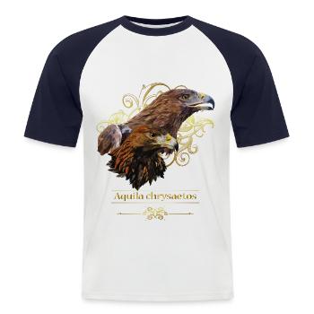 golden eagle - Men's Baseball T-Shirt - white/navy - Front - Nik (191cm)