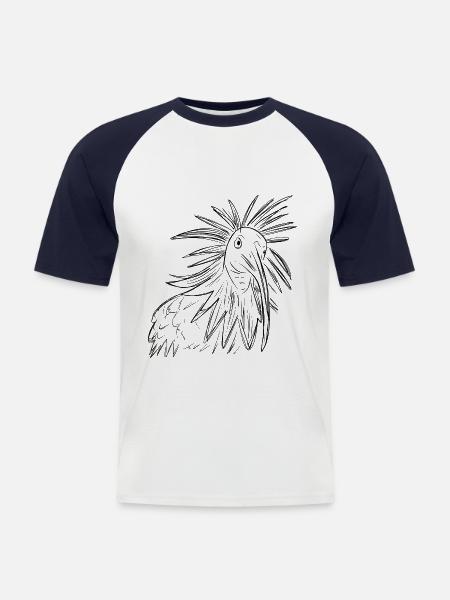Waldrapp Vogel Zeichnung - Männer Baseball-T-Shirt - Weiß/Navy