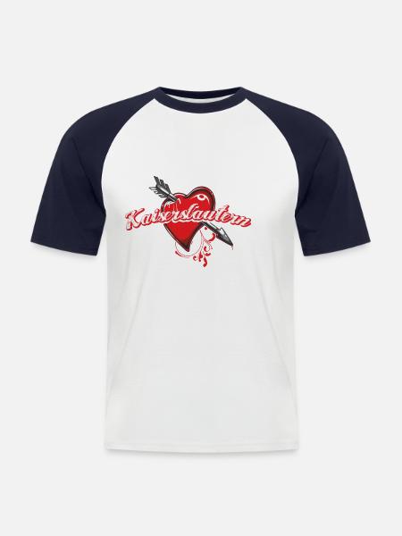 Kaiserslautern - Männer Baseball-T-Shirt - Weiß/Navy