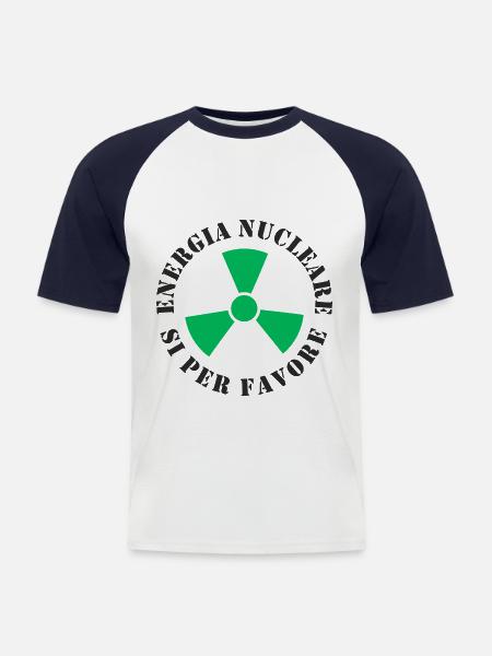 Kernkraft, Ja bitte - Männer Baseball-T-Shirt - Weiß/Navy