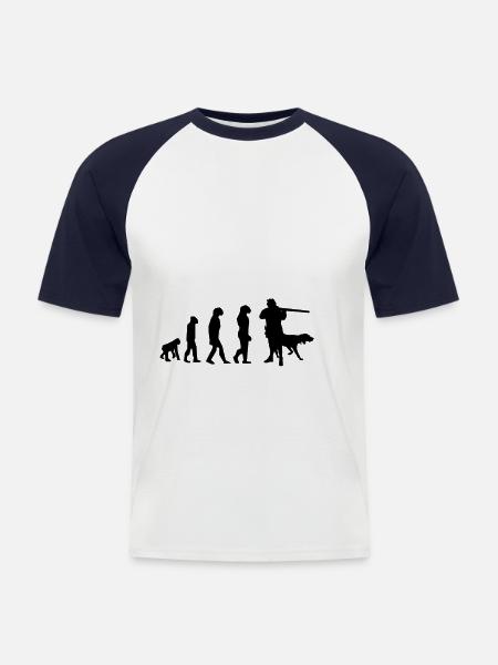 Hunter Evolution noir - T-shirt baseball manches courtes Homme - blanc/marine