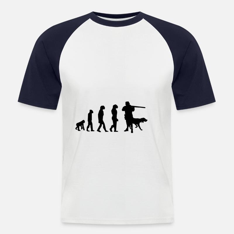 Hunter Evolution black - Men's Baseball T-Shirt - white/navy