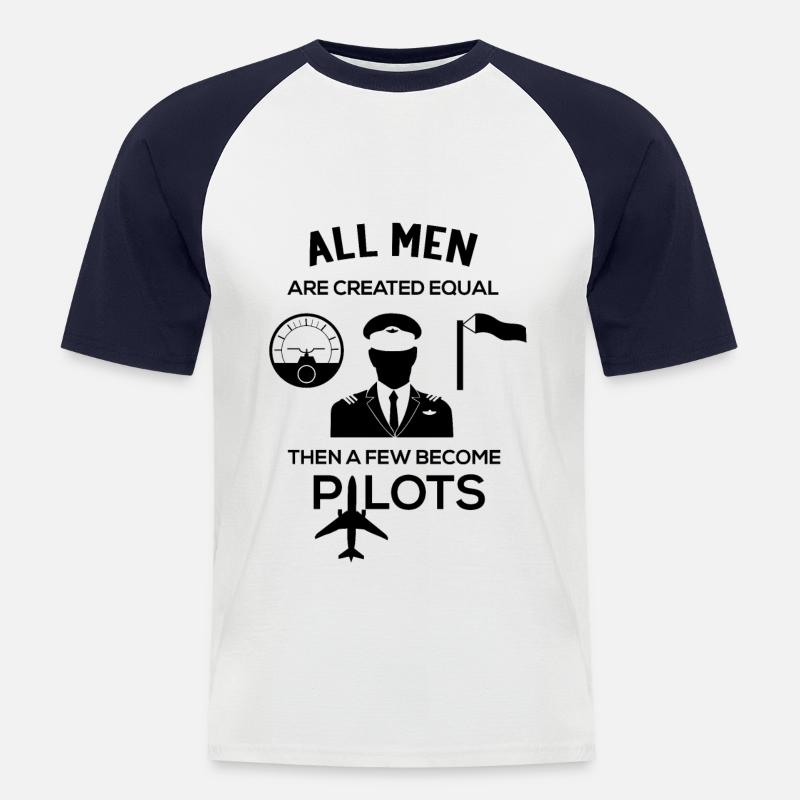 Pilot Piloten Spruch Geschenk - Männer Baseball-T-Shirt - Weiß/Navy