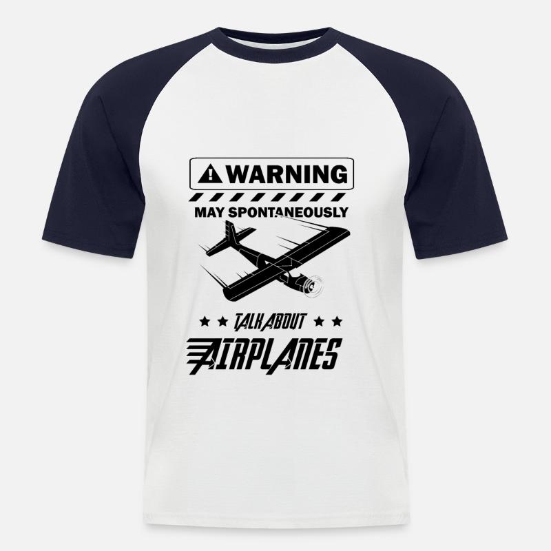 Pilot Piloten Flugzeug Geschenkidee - Männer Baseball-T-Shirt - Weiß/Navy