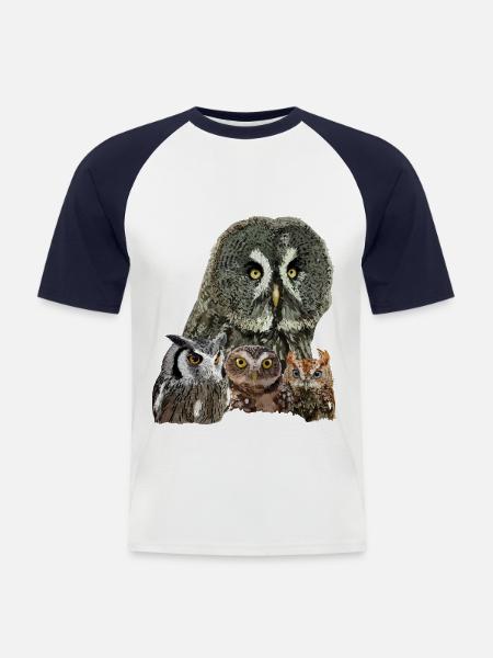 Owls - Men's Baseball T-Shirt - white/navy
