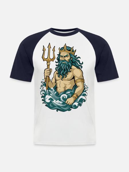 Poseidon - Men's Baseball T-Shirt - white/navy