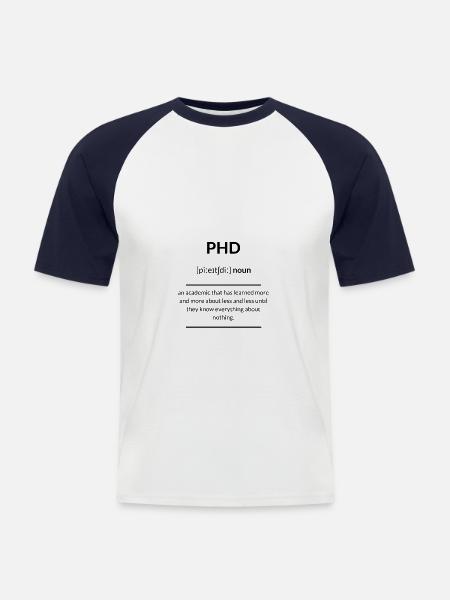 PhD (Promotion) 2k20 Edition - Men's Baseball T-Shirt - white/navy