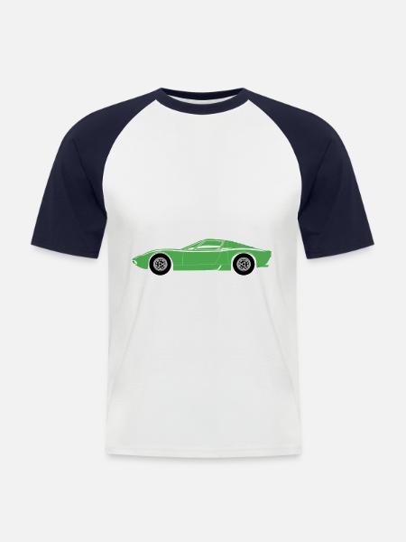 sports car - Men's Baseball T-Shirt - white/navy