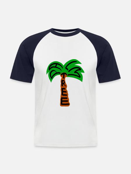 palm tree palm tree - Men's Baseball T-Shirt - white/navy