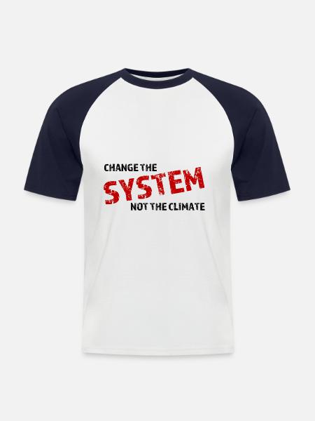 Student demo against climate change - Men's Baseball T-Shirt - white/navy
