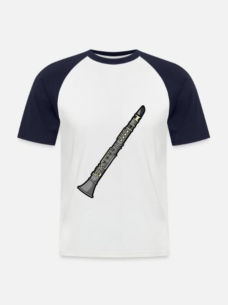 Clarinet Clarinet Clarinetist Oboe Music - Men's Baseball T-Shirt - white/navy