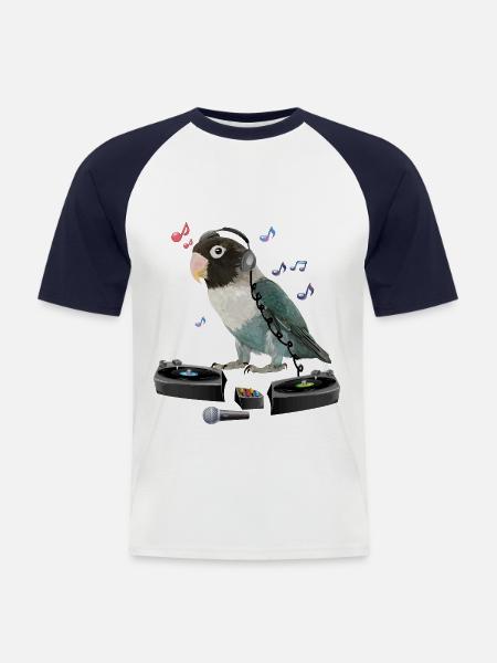 Lovebirds - Men's Baseball T-Shirt - white/navy