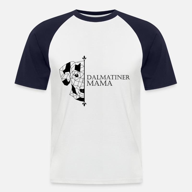 Dalmatiner Mama - Männer Baseball-T-Shirt - Weiß/Navy