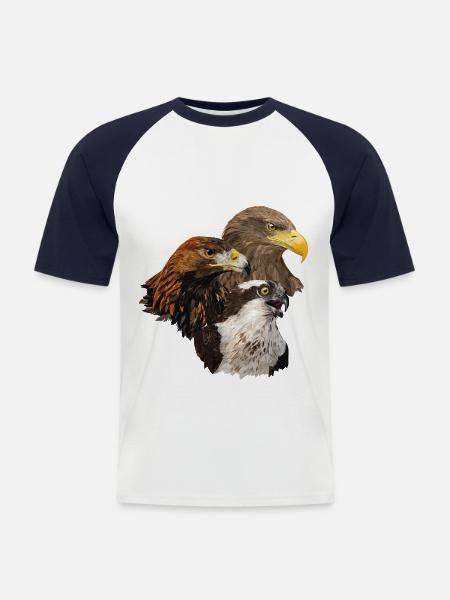Birds of prey - Men's Baseball T-Shirt - white/navy