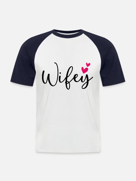 Funny Wifey - Men's Baseball T-Shirt - white/navy