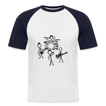 Band. Music. Outline. - Männer Baseball-T-Shirt - Weiß/Navy - Vorne - Nik (191cm)