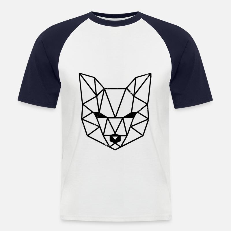 Fox. Geometrical. - Männer Baseball-T-Shirt - Weiß/Navy
