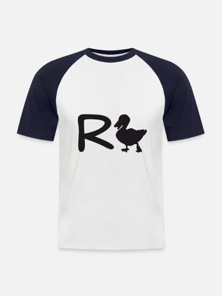 Rente. R-Ente. - Männer Baseball-T-Shirt - Weiß/Navy
