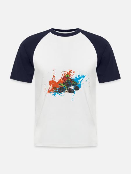 Quad - Männer Baseball-T-Shirt - Weiß/Navy