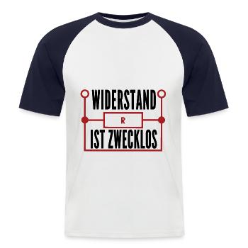 Physiker. Widerstand. Physik. - Männer Baseball-T-Shirt - Weiß/Navy - Vorne - Nik (191cm)