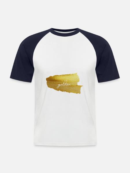 I am golden - Men's Baseball T-Shirt - white/navy