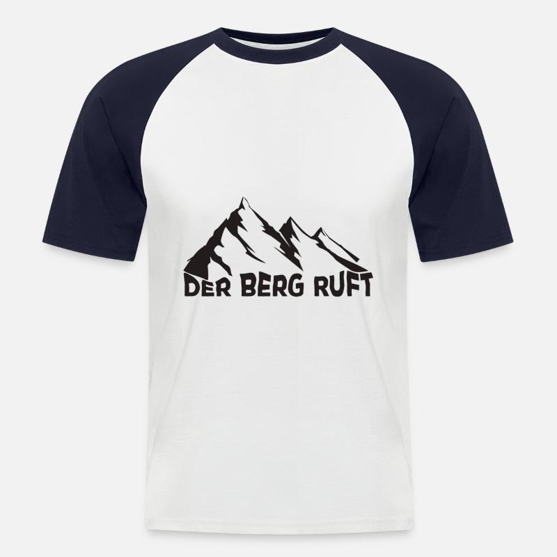 Der Berg ruft - Männer Baseball-T-Shirt - Weiß/Navy