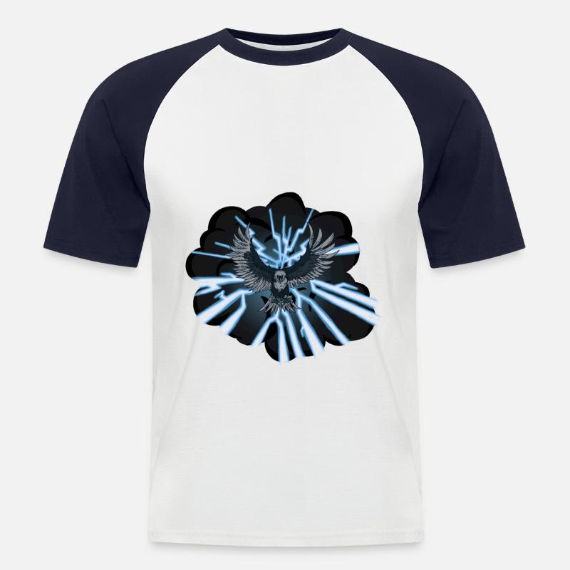 Zeus - Männer Baseball-T-Shirt - Weiß/Navy